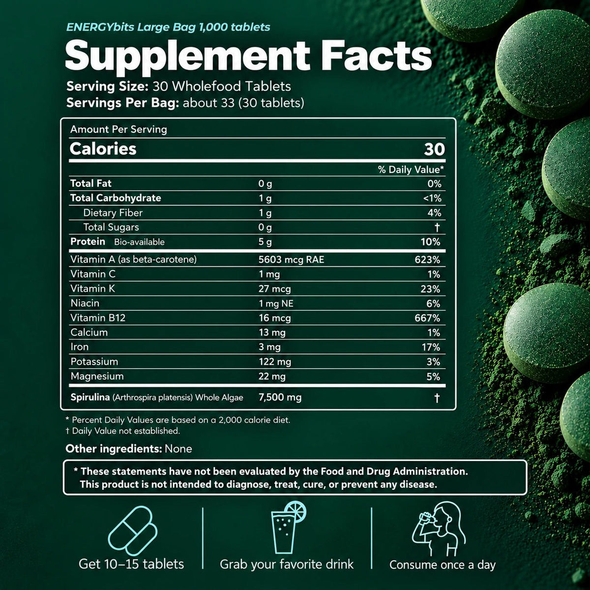 ENERGYbits® Spirulina | Large Box — imagen 10