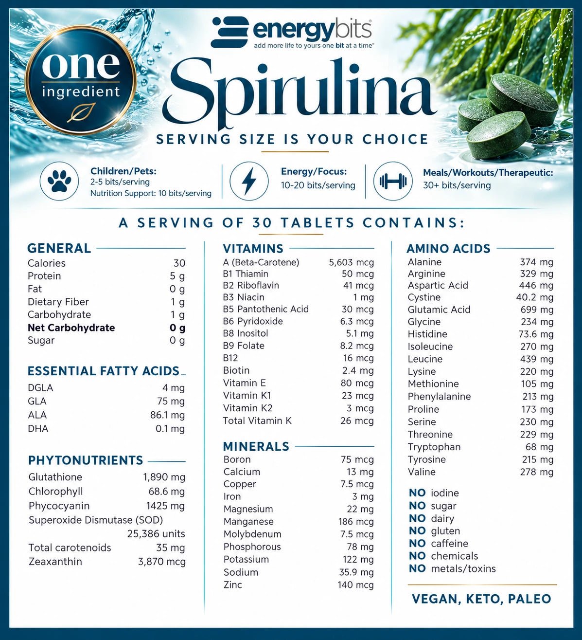 ENERGYbits® Spirulina | Large Bag — imagen 9