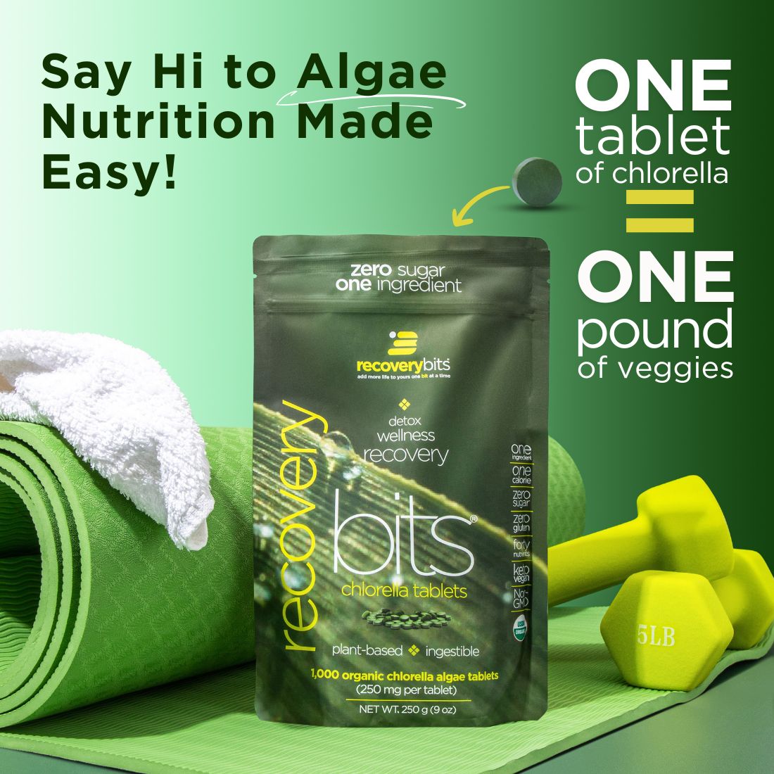 RECOVERYbits® Chlorella | Large Bag — imagen 5