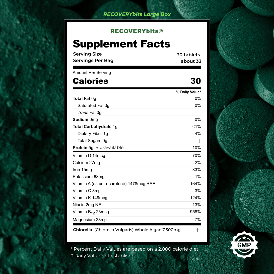 RECOVERYbits® Chlorella | Large Box — imagen 11