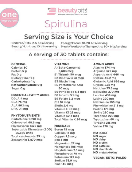 BEAUTYbits® Spirulina | Large Box - ENERGYbits