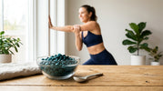 ENERGYbits spirulina tablets in a glass bowl providing natural ATP energy without caffeine crashes