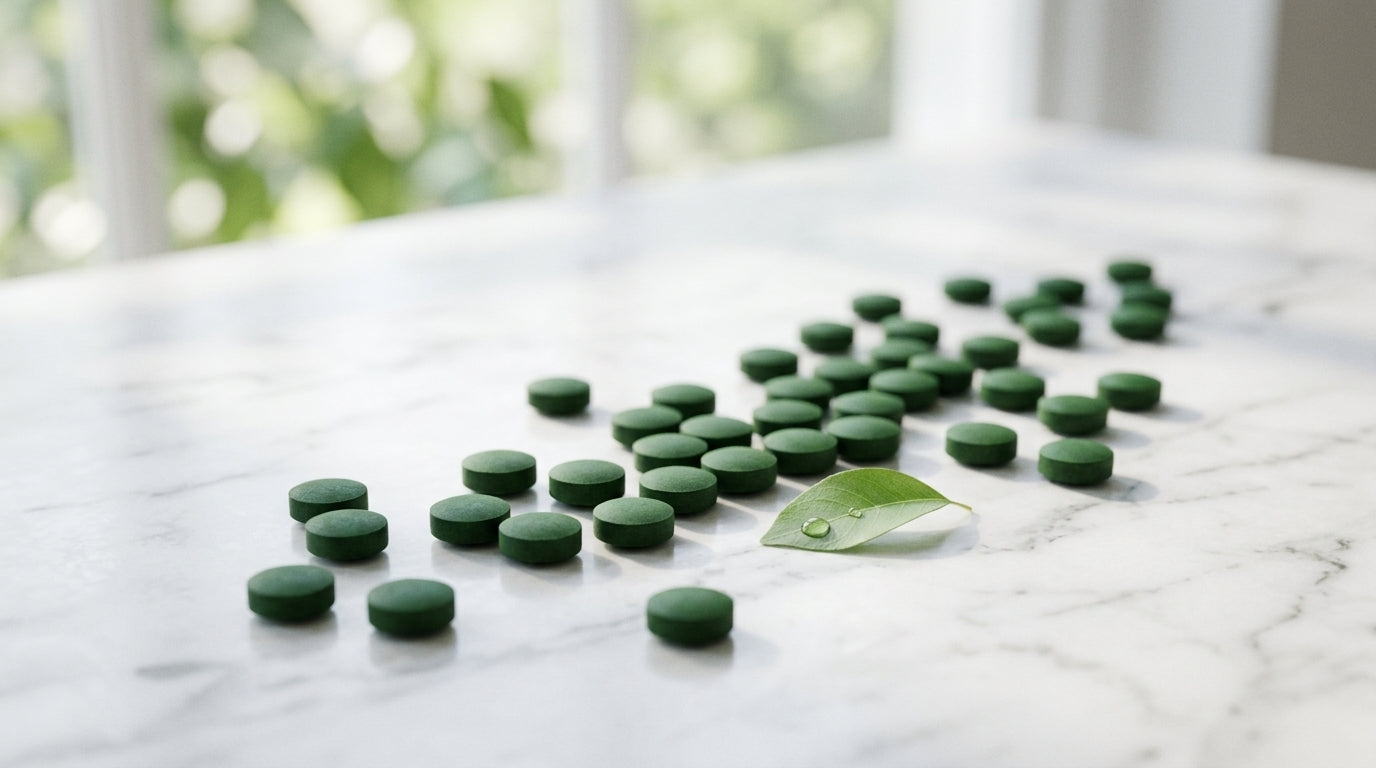 Spirulina algae protein tablets - complete plant-based protein supplement from ENERGYbits PROTEINbits