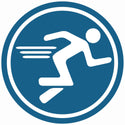 Running figure showing energy and endurance, symbolizing spirulina tablets for stamina and performance.