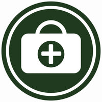 Health icon with medical kit showing immune and healing benefits of chlorella tablets.